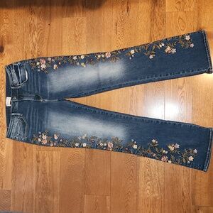 DRIFTWOOD Kelly Whispering Vines Floral Embroidered Jeans 8